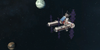 Explore the vast open space and find hidden items around the abandoned space satellite.